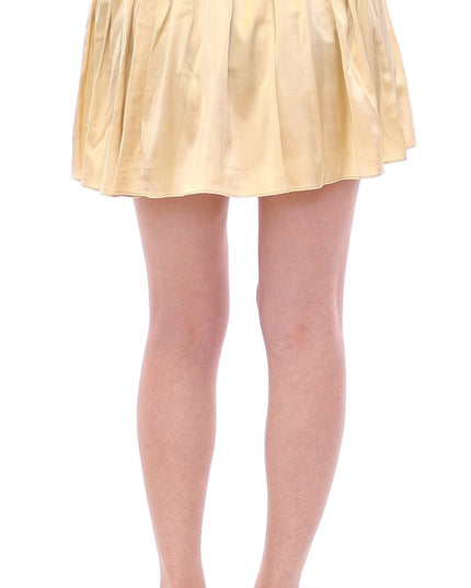 Andrea Incontri Beige Floral Embroidery Mini Skirt