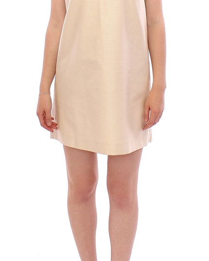 Andrea Incontri Beige Sleeveless Shift Mini Dress