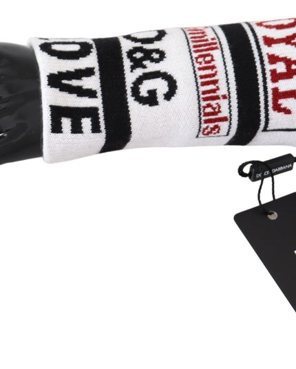 Dolce & Gabbana Multicolor Wool Knit D&G Love Wristband Wrap