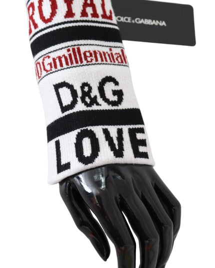 Dolce & Gabbana Multicolor Wool Knit D&G Love Wristband Wrap