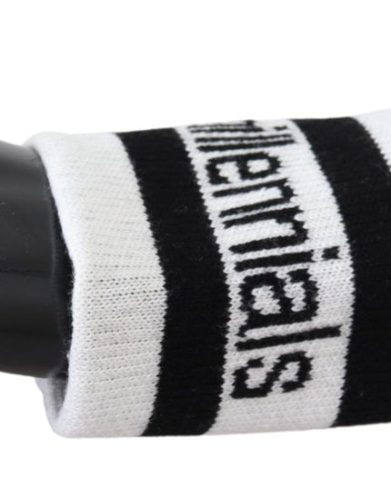 Dolce & Gabbana Black White Wool DGMillennials Wristband Wrap
