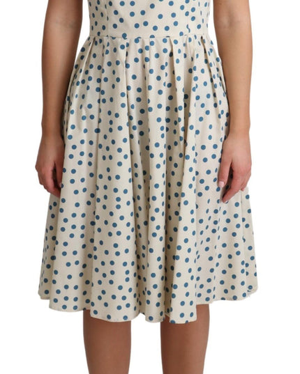 Dolce & Gabbana Beige Dotted Cotton A-Line Gown Dress