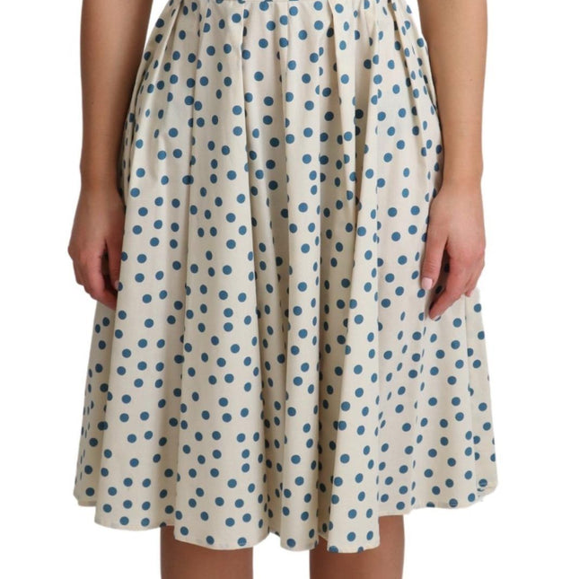 Dolce & Gabbana Beige Dotted Cotton A-Line Gown Dress