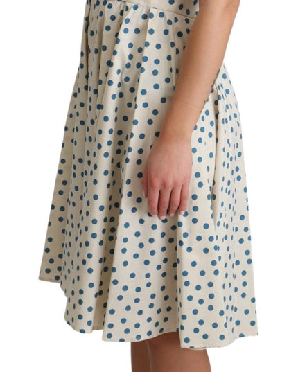 Dolce & Gabbana Beige Dotted Cotton A-Line Gown Dress