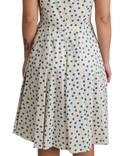 Dolce & Gabbana Beige Dotted Cotton A-Line Gown Dress