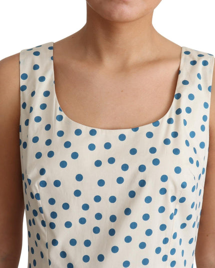 Dolce & Gabbana Beige Dotted Cotton A-Line Gown Dress
