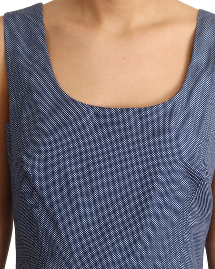 Dolce & Gabbana Blue Polka Cotton A-Line Stretch Dress