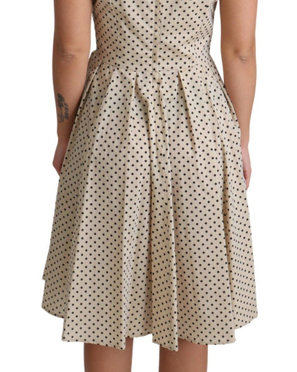 Dolce & Gabbana Beige Polka Dotted Cotton A-Line Dress