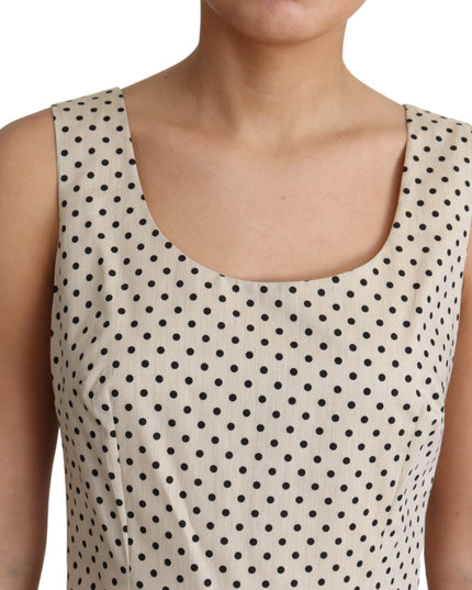 Dolce & Gabbana Beige Polka Dotted Cotton A-Line Dress