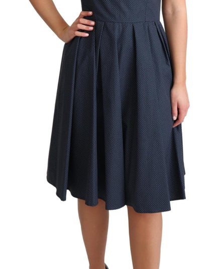 Dolce & Gabbana Blue Polka Dotted Cotton A-Line Dress