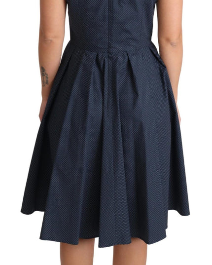 Dolce & Gabbana Blue Polka Dotted Cotton A-Line Dress