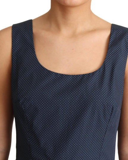 Dolce & Gabbana Blue Polka Dotted Cotton A-Line Dress