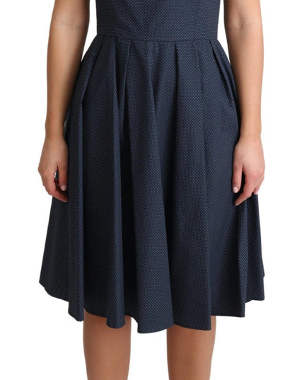 Dolce & Gabbana Blue Polka Dotted Cotton A-Line Dress