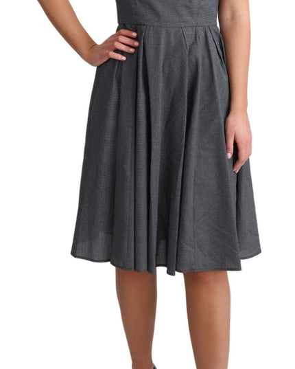 Dolce & Gabbana Black Polka Dotted Cotton A-Line Dress