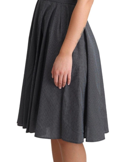 Dolce & Gabbana Black Polka Dotted Cotton A-Line Dress