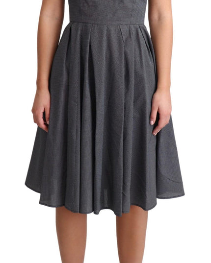 Dolce & Gabbana Black Polka Dotted Cotton A-Line Dress