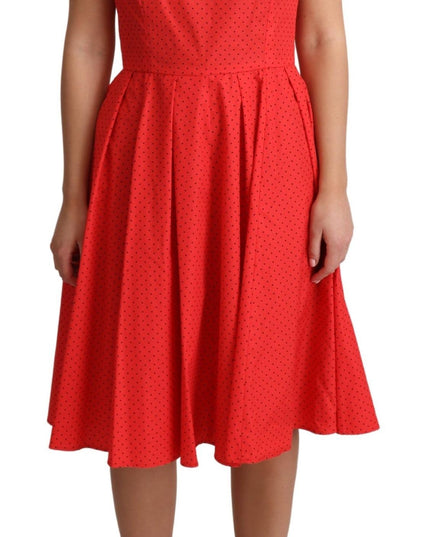 Dolce & Gabbana Red Polka Dotted Cotton A-Line  Dress