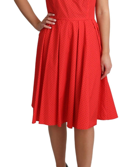 Dolce & Gabbana Red Polka Dotted Cotton A-Line  Dress