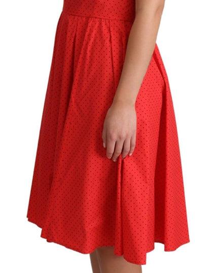 Dolce & Gabbana Red Polka Dotted Cotton A-Line  Dress