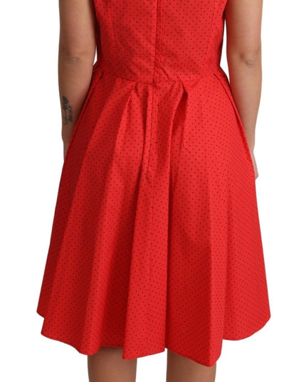 Dolce & Gabbana Red Polka Dotted Cotton A-Line  Dress