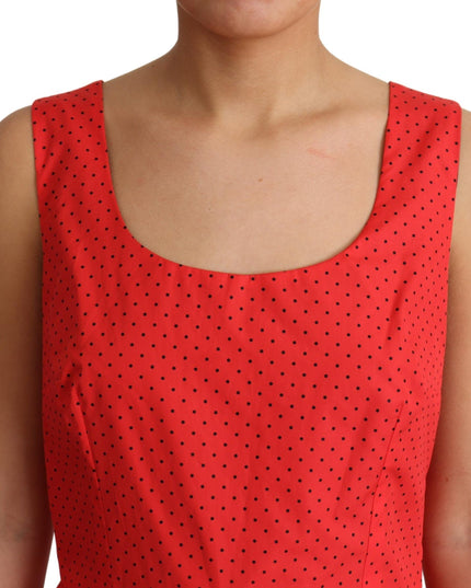 Dolce & Gabbana Red Polka Dotted Cotton A-Line  Dress