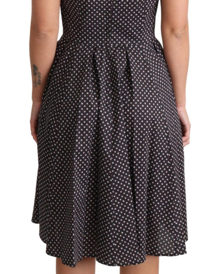 Dolce & Gabbana Black Floral Cotton A-Line Stretch Dress