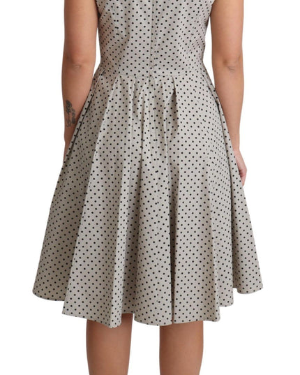 Dolce & Gabbana Beige Polka Dotted Cotton A-Line Dress