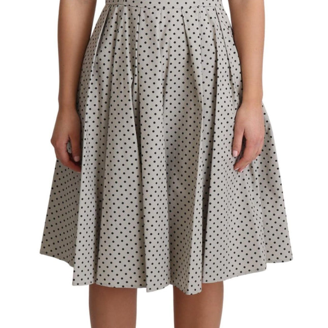Dolce & Gabbana Beige Polka Dotted Cotton A-Line Dress
