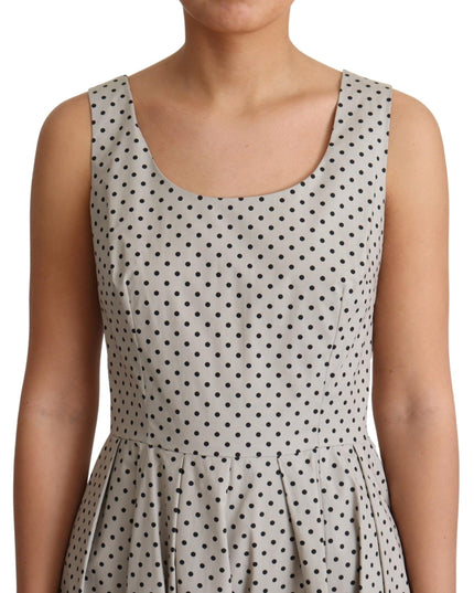 Dolce & Gabbana Beige Polka Dotted Cotton A-Line Dress