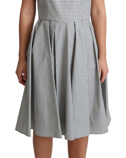 Dolce & Gabbana Gray Polka Dotted Cotton A-Line Dress