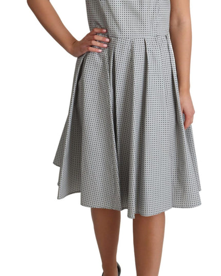 Dolce & Gabbana Gray Polka Dotted Cotton A-Line Dress