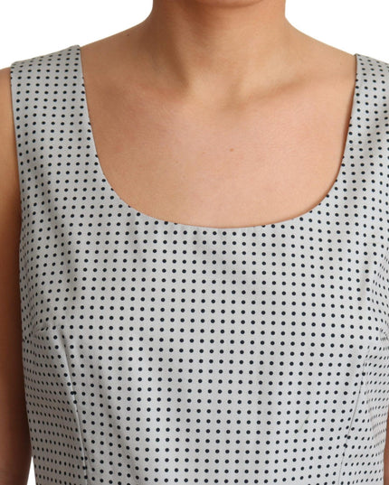Dolce & Gabbana Gray Polka Dotted Cotton A-Line Dress