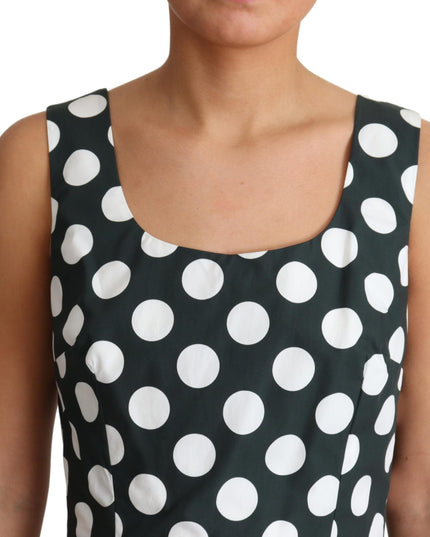 Dolce & Gabbana Green Polka Dotted Cotton A-Line Dress