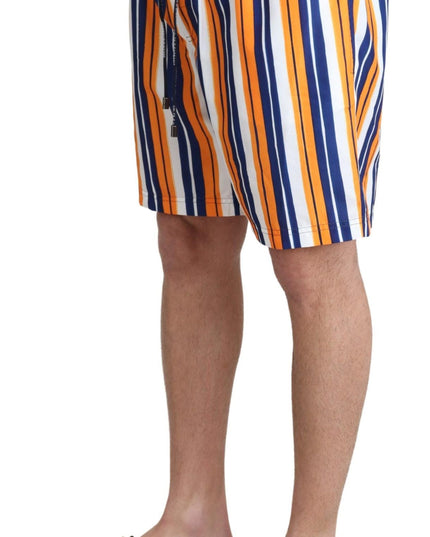 Dolce & Gabbana Multicolor Striped Beachwear Swimshorts