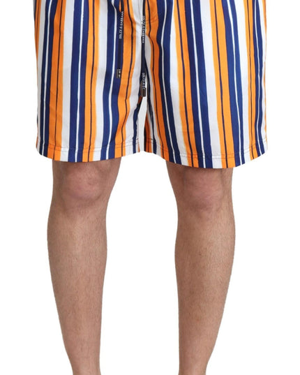 Dolce & Gabbana Multicolor Striped Beachwear Swimshorts