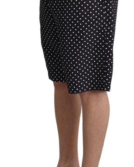 Dolce & Gabbana Black Polka Dots Beachwear Shorts Swimwear