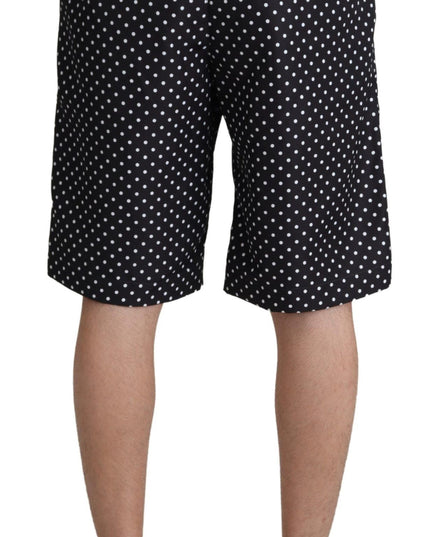 Dolce & Gabbana Black Polka Dots Beachwear Shorts Swimwear