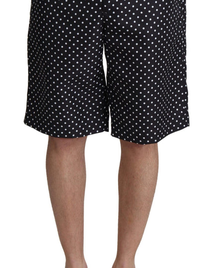 Dolce & Gabbana Black Polka Dots Beachwear Shorts Swimwear