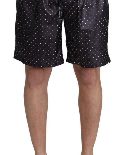 Dolce & Gabbana Black Polka Dot Print Beachwear Swimwear