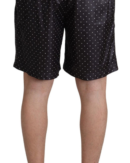 Dolce & Gabbana Black Polka Dot Print Beachwear Swimwear