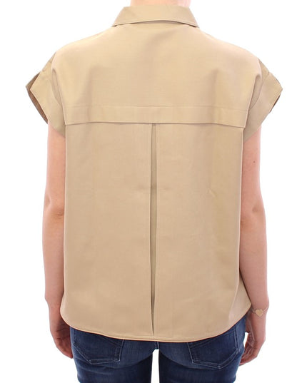 Andrea Incontri Beige Sleeveless Blouse Top