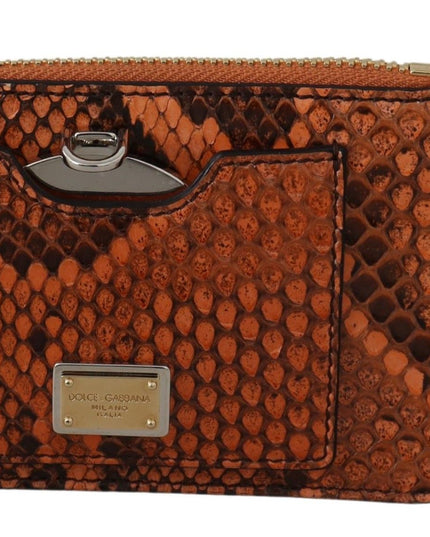 Dolce & Gabbana Brown Leather Coin Purse Wristlet Mirror AGNESE Wallet