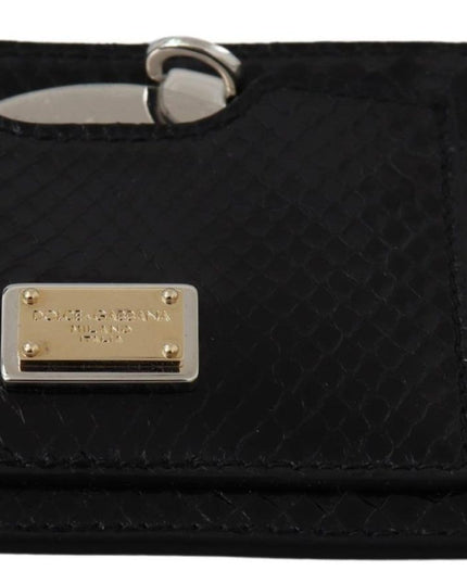 Dolce & Gabbana Black Leather Coin Purse Wristlet Mirror Agnese Wallet