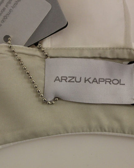 Arzu Kaprol White Lashes Open Back Vest Jacket