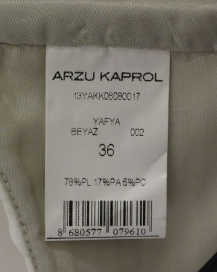 Arzu Kaprol White Lashes Open Back Vest Jacket