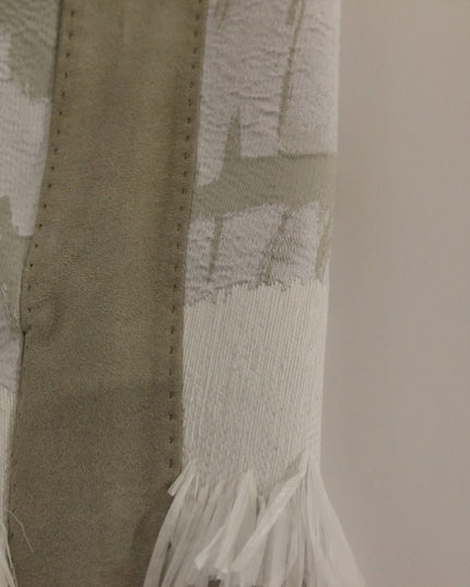 Arzu Kaprol White Acrylic Straight Pencil Skirt