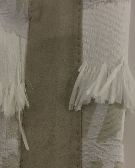 Arzu Kaprol White Acrylic Straight Pencil Skirt