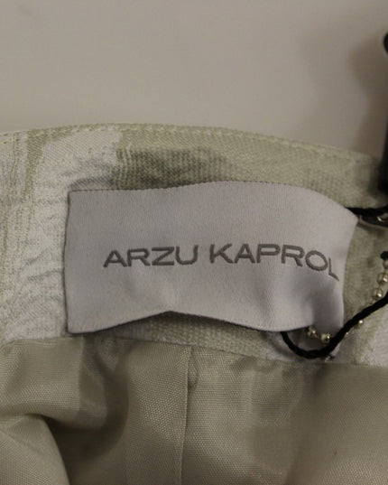 Arzu Kaprol White Acrylic Straight Pencil Skirt