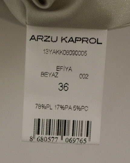 Arzu Kaprol White Acrylic Straight Pencil Skirt