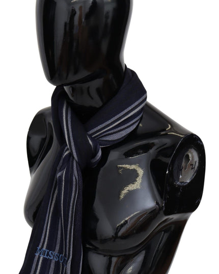 Missoni Multicolor Wool Striped Unisex Wrap Fringes Shawl